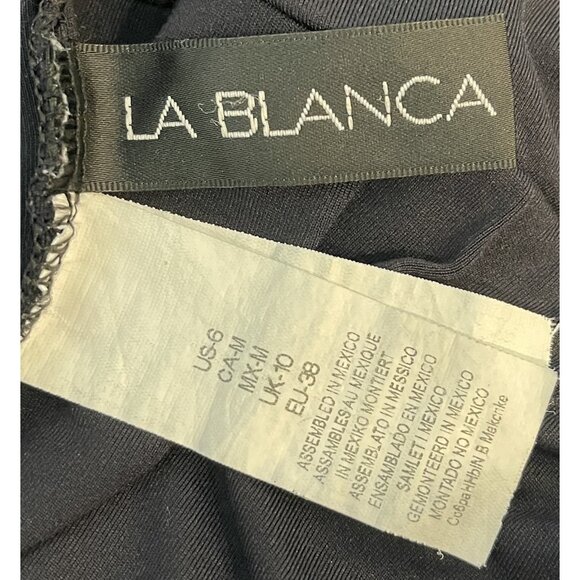 La Blanca Womens Black Adjustable Straps One-Piece Swimsuit Sz 6 Beach Sleek - Picture 4 of 6